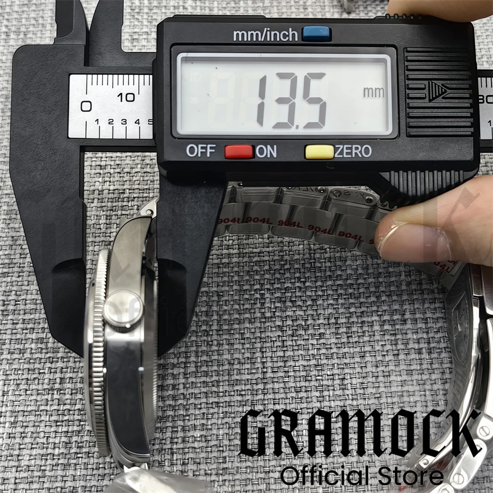 Gramock 39mm Men's Silver Vintage Mechanical Diving WristWatch Dome Sapphire Luminous NH35/PT5000 Automatic 10Bar Waterproof
