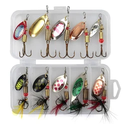 Premium Metal Spoon Spinner Fishing Lure Set - 10pcs of Vibrant Artificial Spoonbait & Crankbaits for Enhanced Angling Experience (55503)