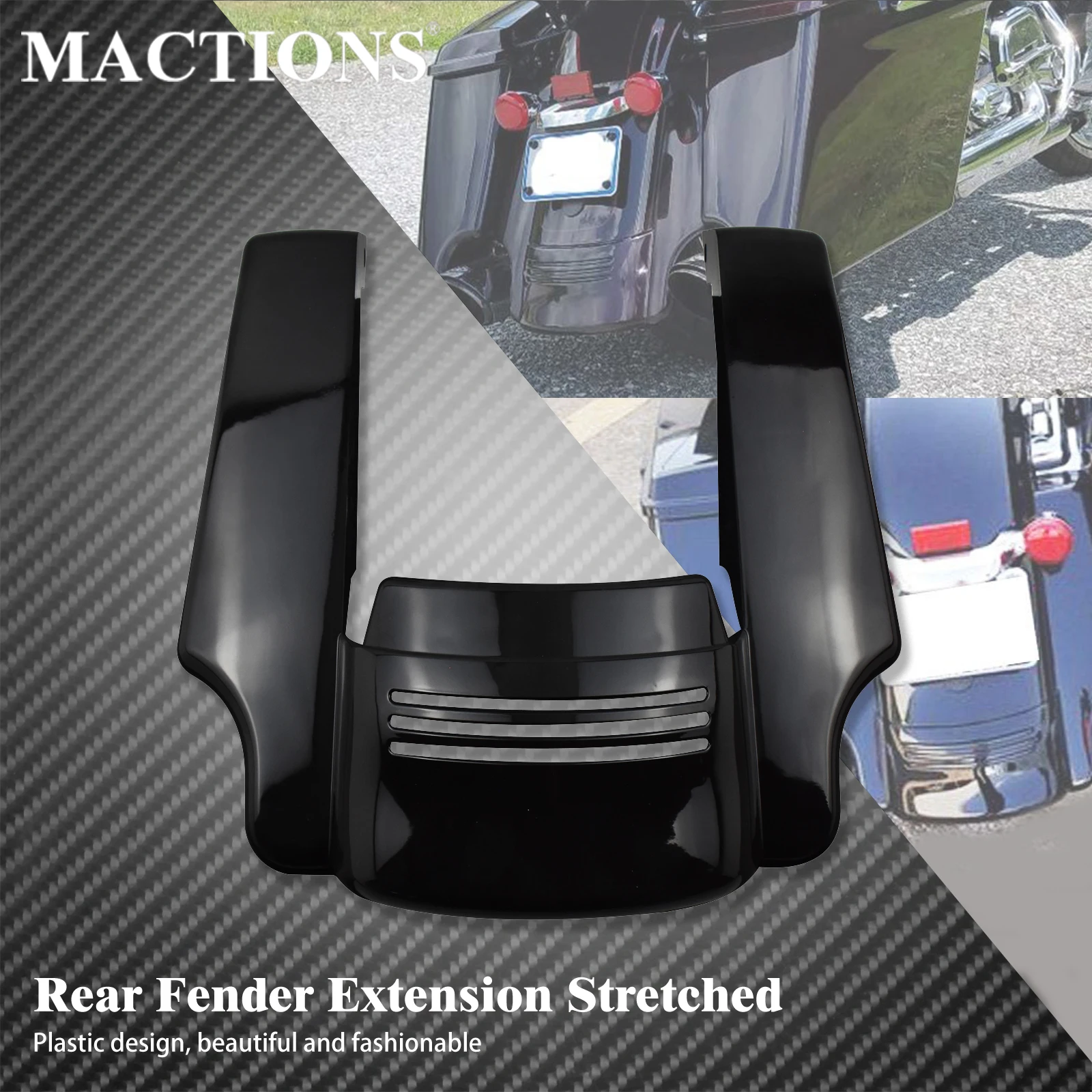 2 into 1 5" Stretched Rear Fender Extension Filler For Harley Touring