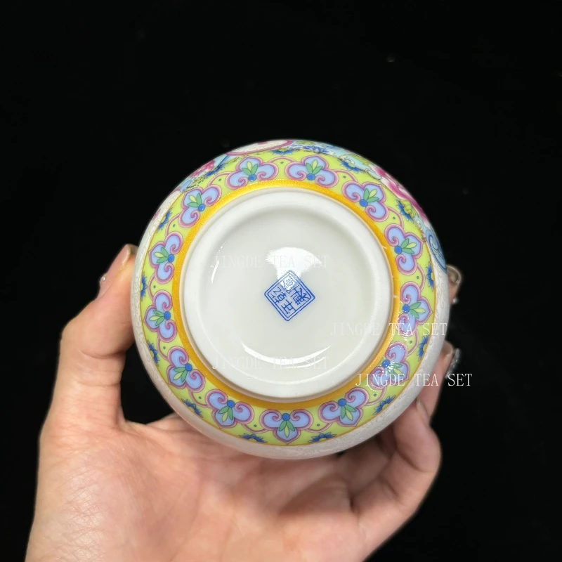 1PCS High-end exquisite ceramic tea set Handmade filter teapot enamel covered bowl teacup traditional porcelain tea accessories