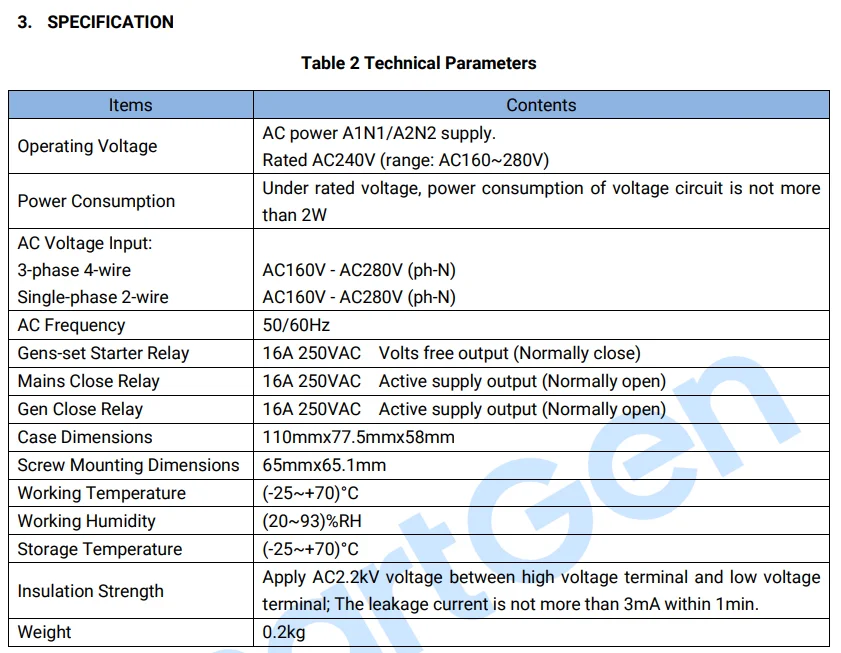 Description Picture 3 of itemOriginal SmartGen HAT310 ATS Controller Generator Dual Power Automatic Transfer Switch Control Module For Diesel Genset Parts