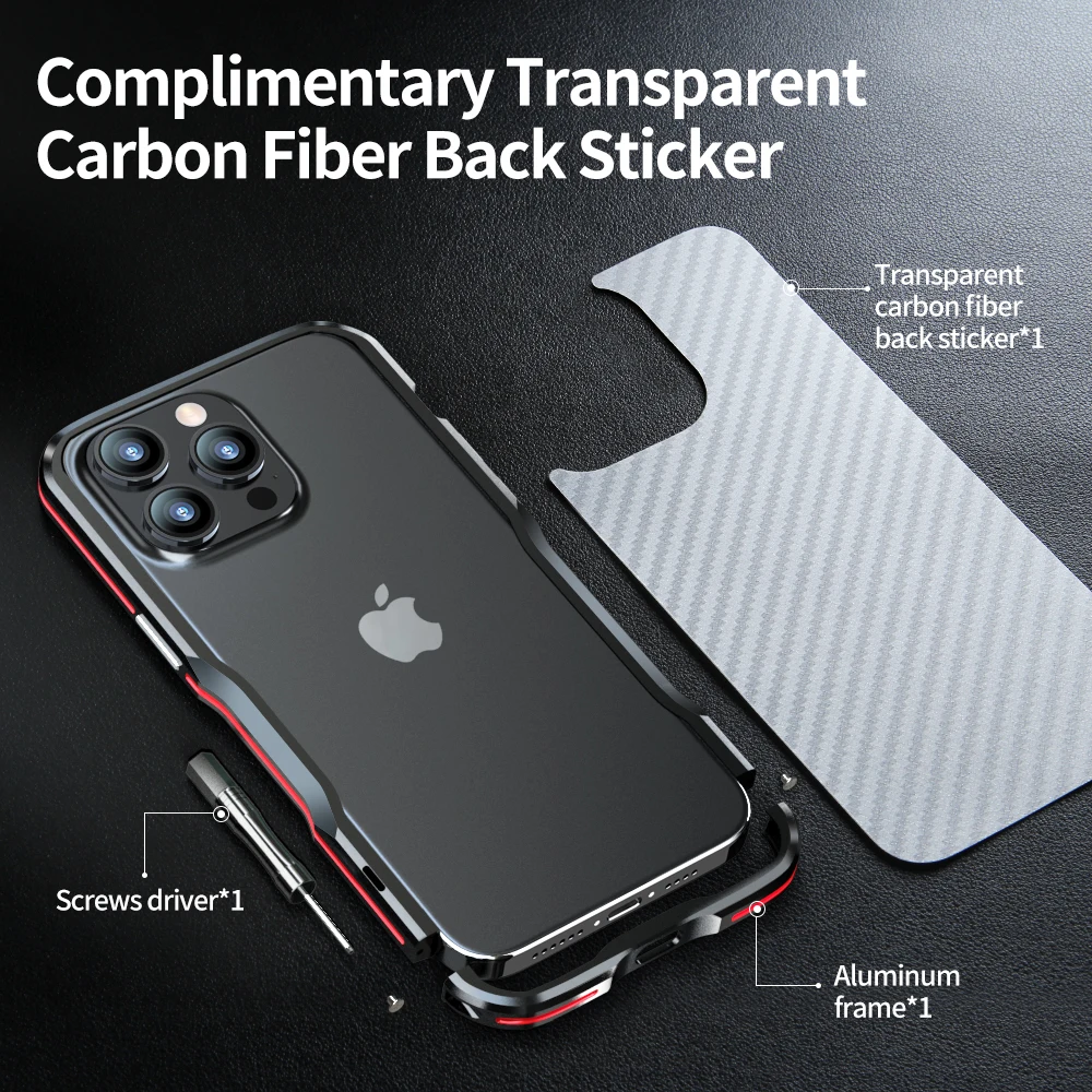 Luphie Cases For Apple Iphone 15 14 Plus Pro Max Shockproof Armor Metal Bumper Irregularly Aluminum Cover Case