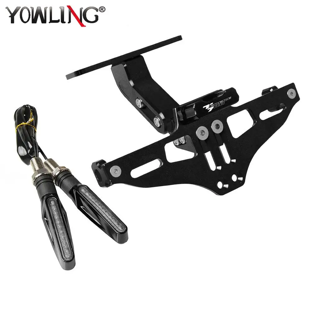 

For YAMAHA TENERE 700 TENERE700R ALLY 2019-2023 Rear License Plate Mount Holder with LED Turn Signal Light Bracket Accessories