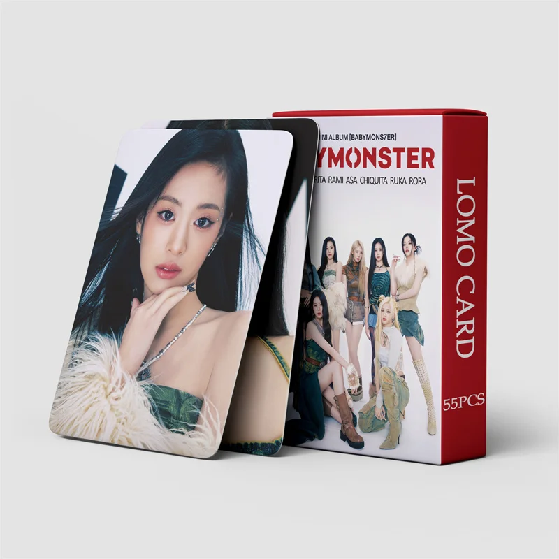 KPOP 55ks/set BABY MONSTER Album SHEESH LOMO Razglednica Debitantka AHYEON HARAM RORA Dekle Razglednica PHARITA Foto