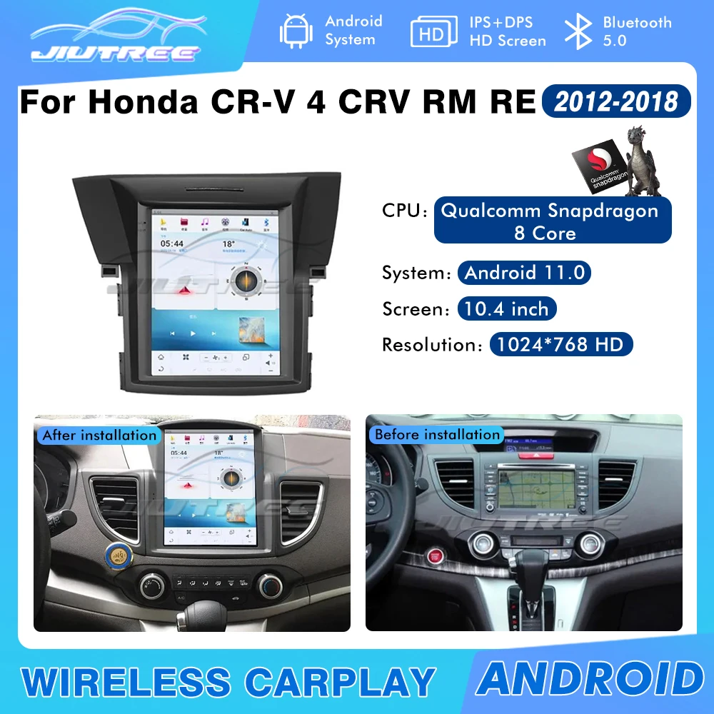 

8+128GB Car Radio For Honda CR-V 4 CRV RM RE 2012 - 2018 Multimedia Video Player 2 Din GPS Navigation Carplay DVD Head unit