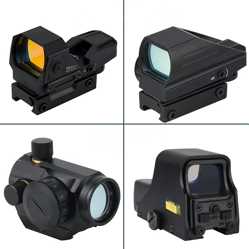 

Adjustable Brightness Rifle Shooting Aiming Sight Optical Riflescope Reflection Tactical Red Green Dot Aiming Scope