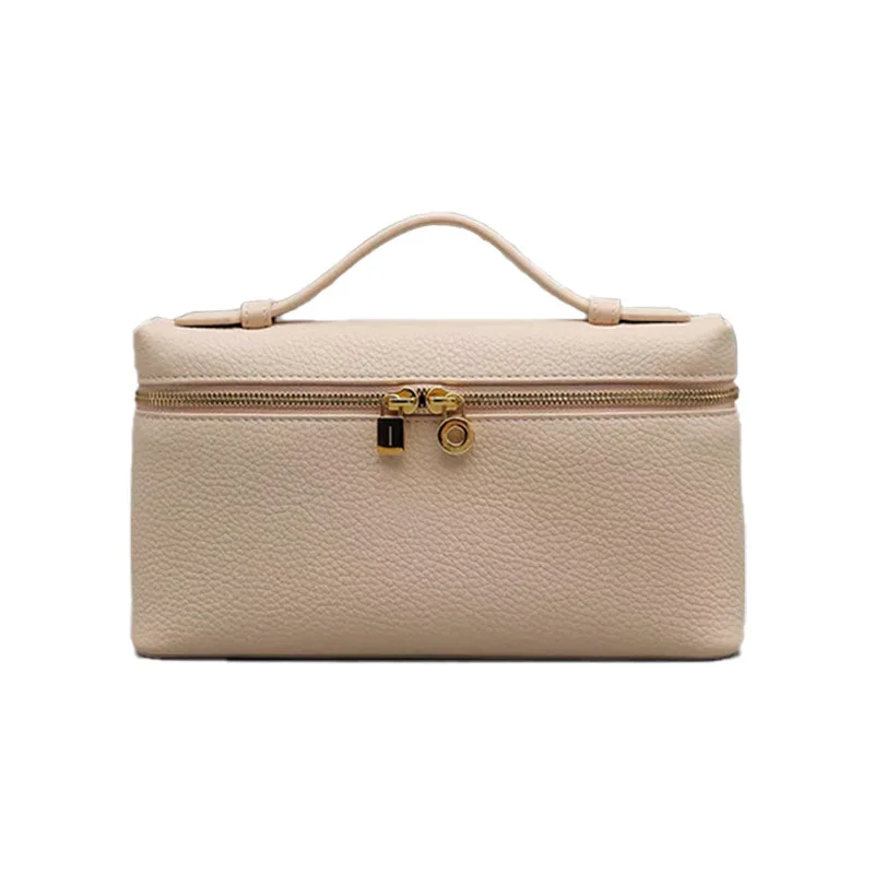 حقيبة غداء جلدية أنيقة مع إبزيم ذهبي، حقيبة كتف ما...