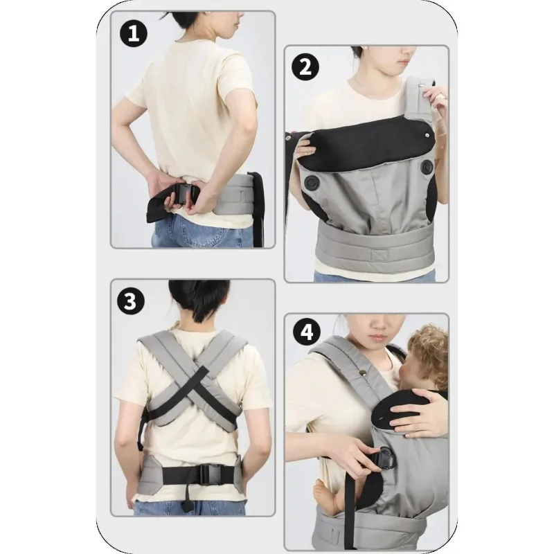Versatile Baby Wrap Carrier with Adjustable Soft Breathable Fabric