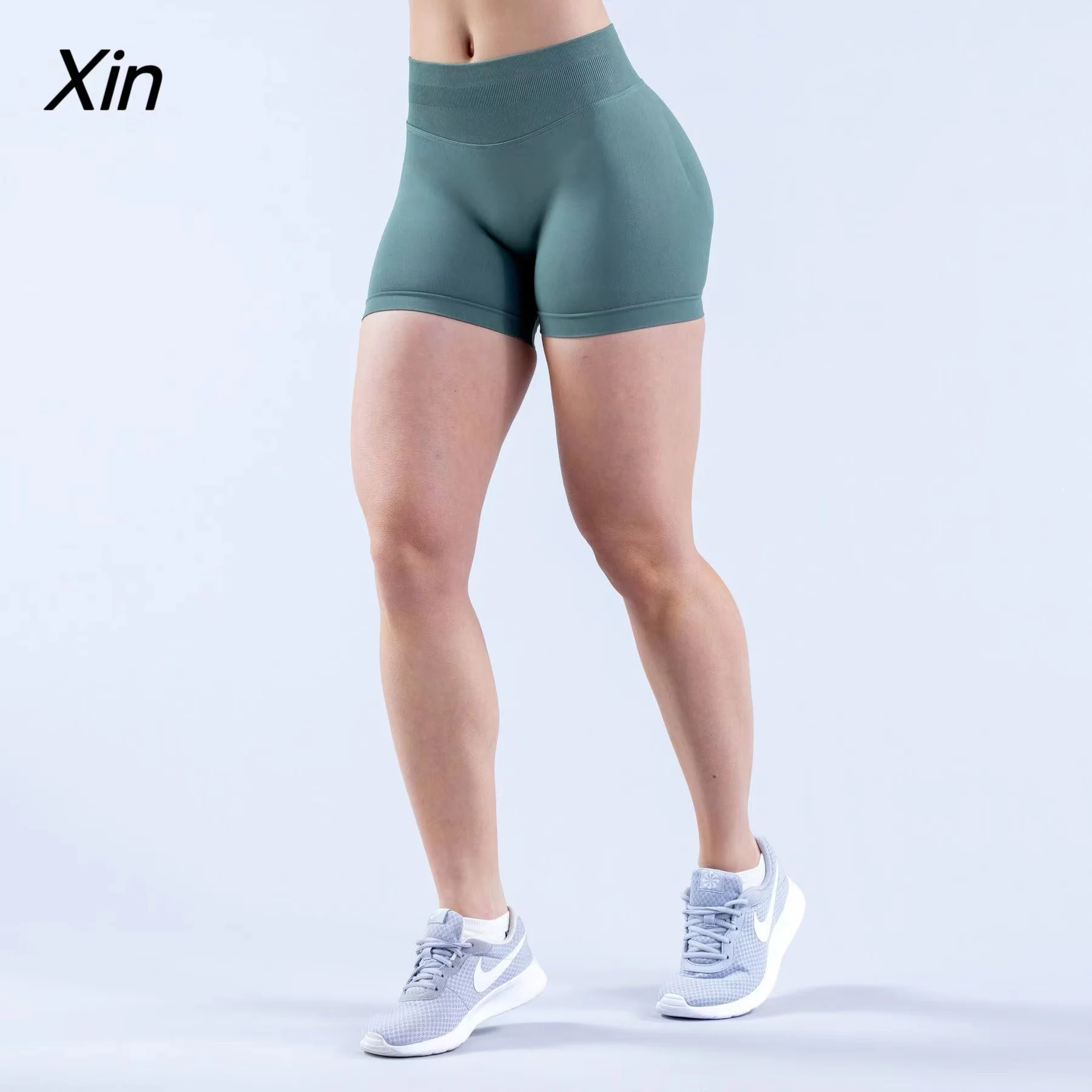 

Impact Seamless Shorts 4.5" Ribbed Yoga Shorts Women Flex Scrunch Bum Gym Shorts Booty Running Short Butt Lifting Workout Pants