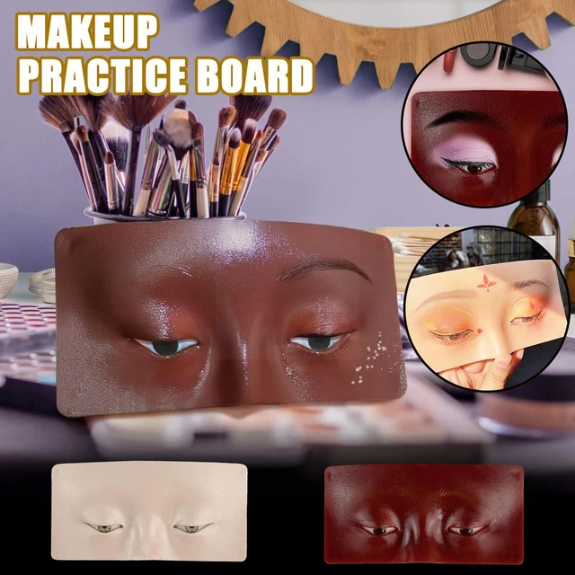 Reusable Practicing Interacting Makeup Face Eye Makeup Practice Face Pad  Silicone Skin Make Up Face Eyelash Tatoo Beauty Academy - AliExpress