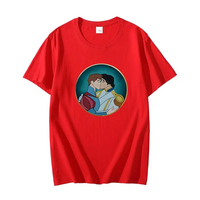 

Funny Gay Kiss Lgbt homme fashion graphic t shirts Shirt Short Sleeve cute oversize t-shirts Summer Harajuku Men's clothing