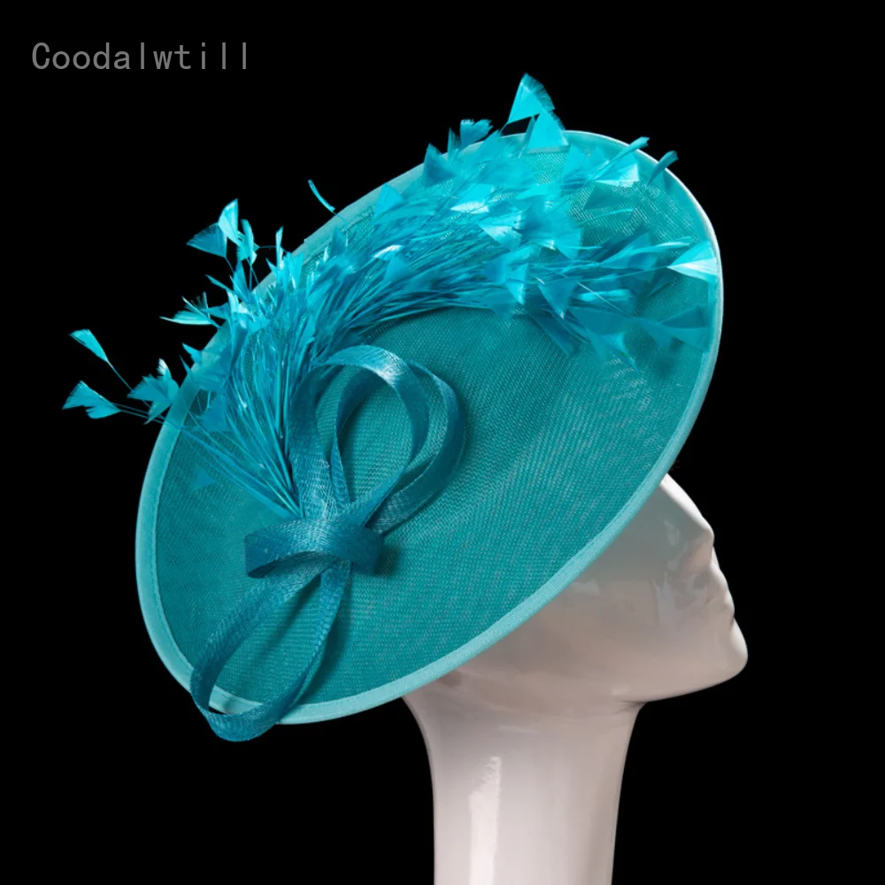 Cappello Fascinator Di Piume Per Le Donne Copricapo Da Sposa Copricapo Da Festa In Chiesa Ladies Kenducky Race Fascinators Fascia Per Capelli Con Clip
