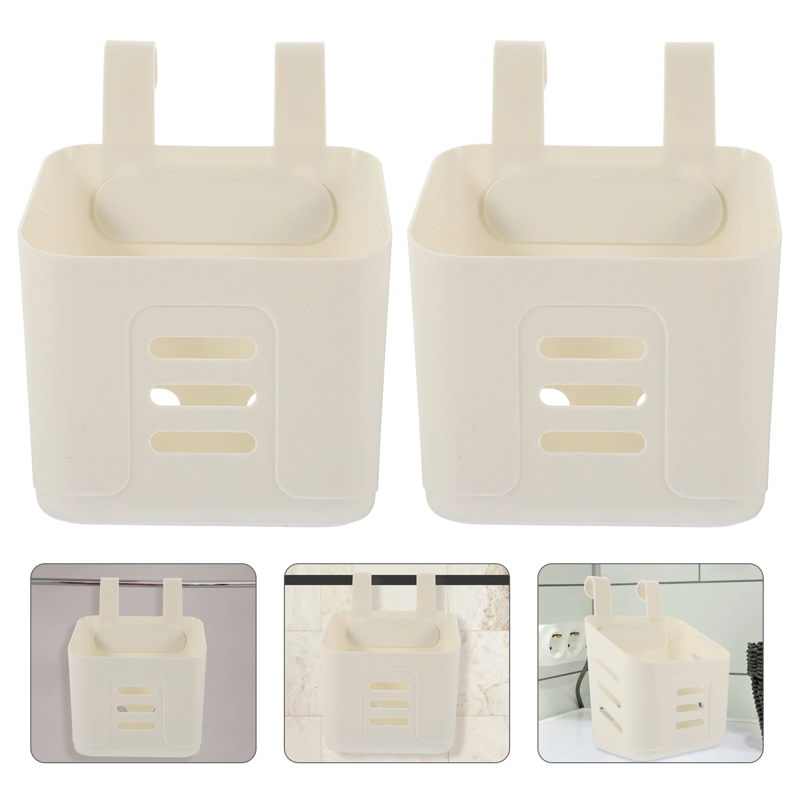 

2pcs Hanging Basket Kitchen Storage Basket Hanging Holder Plastic Basket Home Supplies