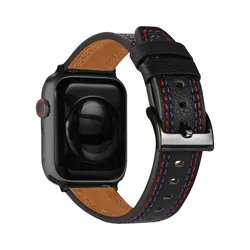 Elegant Brown Leather Loop Band for Women - Stylish Watch Accessory (Black A)