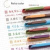 6pcs Multi Color Gel Pens Set Cream / Retro Colors Soft Holding 0.5mm Ballpoint Quick Dry Ink for Writing Office School A7780 5