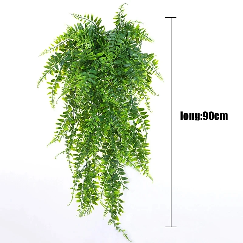Description Picture 3 of item90cm Persian fern Leaves Artificial Hanging Plants Vines Home Wedding Christmas Decor Plastic Grass Wall Balcony Room Decoration