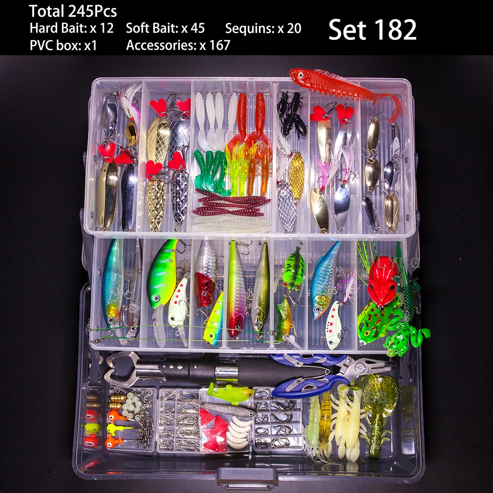 Kit de Leurres en Plastique Souple de 60pcs, Boîte à Appâts à Appâts