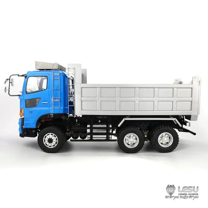 LESU 1/14 metal simulation 6X6 truck high torque hydraulic dump truck 4