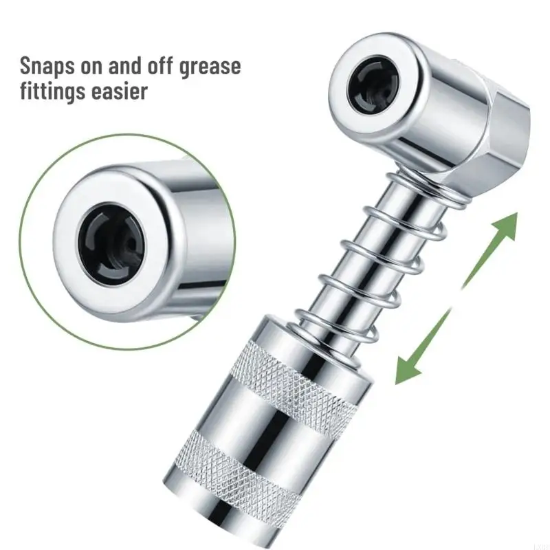 LX0E Grease Guns Needle Nozzle With Covers, 90 Degree Lubrication Tool Suitable for Hard to Reach Fittings Auto Repair Shops