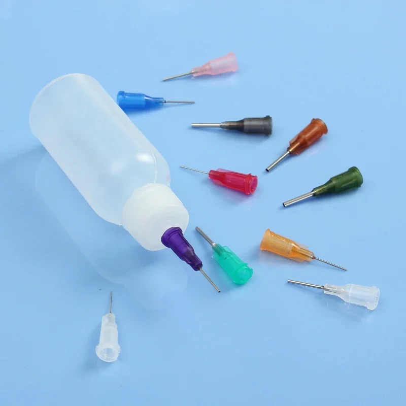 30ml/50ml Transparent Polyethylene Needle Dispenser Dispensing Bottle for Rosin Solder Flux Paste + 11 Needles Tools 5