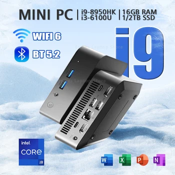 Mini PC 2026 Intel Core i9 8950HK i3 6100U Windows 11 16GB RAM Computer Tascabile 1TB 2TB SSD PC Desktop 4K Computer da Gaming WiFi 6