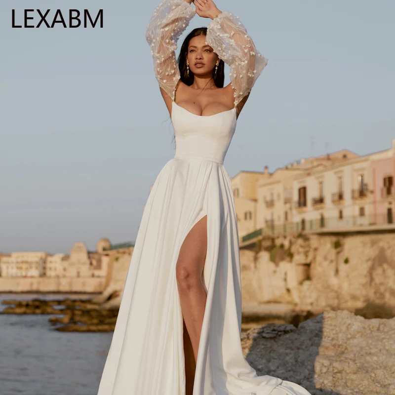 

Off The Shoulder Prom Party Dress Women Backless Long Mesh Sleeve Wedding Robe Classic Formal Maxi Dress Evening Growns