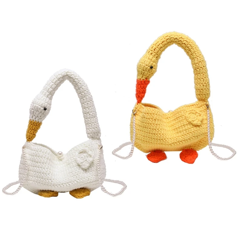 

2023 Shoulder Bag Pearl Chain Tote for Women Girl Fashion Geese Designed Woven Bag Handbag Crossbody Bag E74B