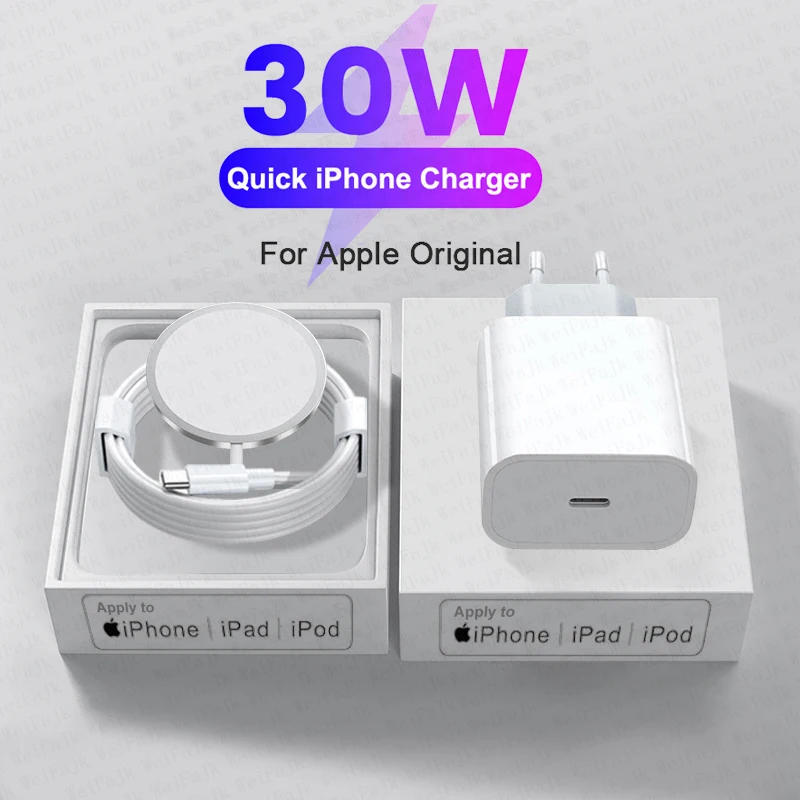 For APPLE Original PD 30W USB C Fast Charger For iPhone 12 11 14 13 Pro