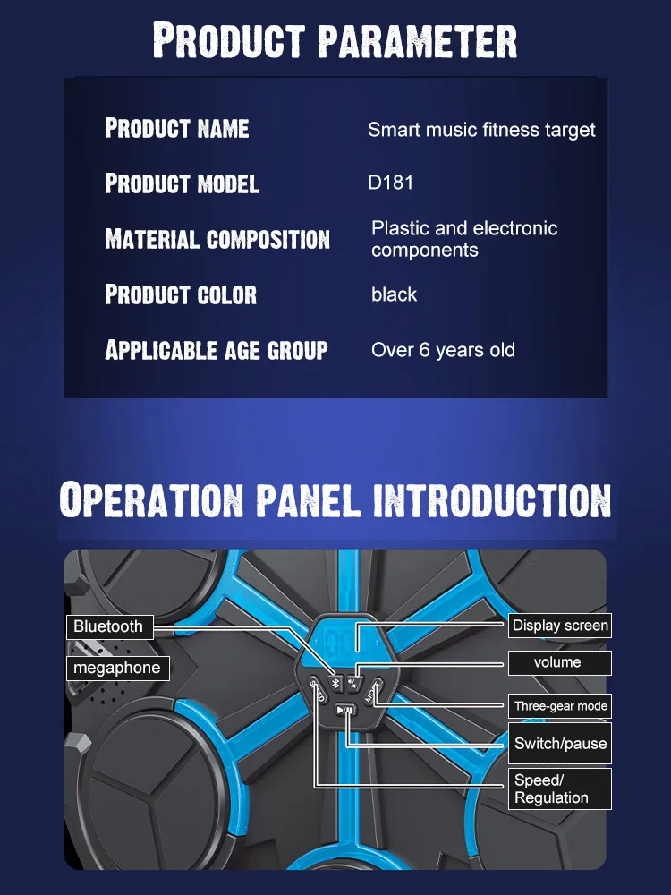 New Music Boxing Machine Smart Bluetooth Wall Mounted Music Boxing Trainer Gym Home Electronic Target Punching Equipment