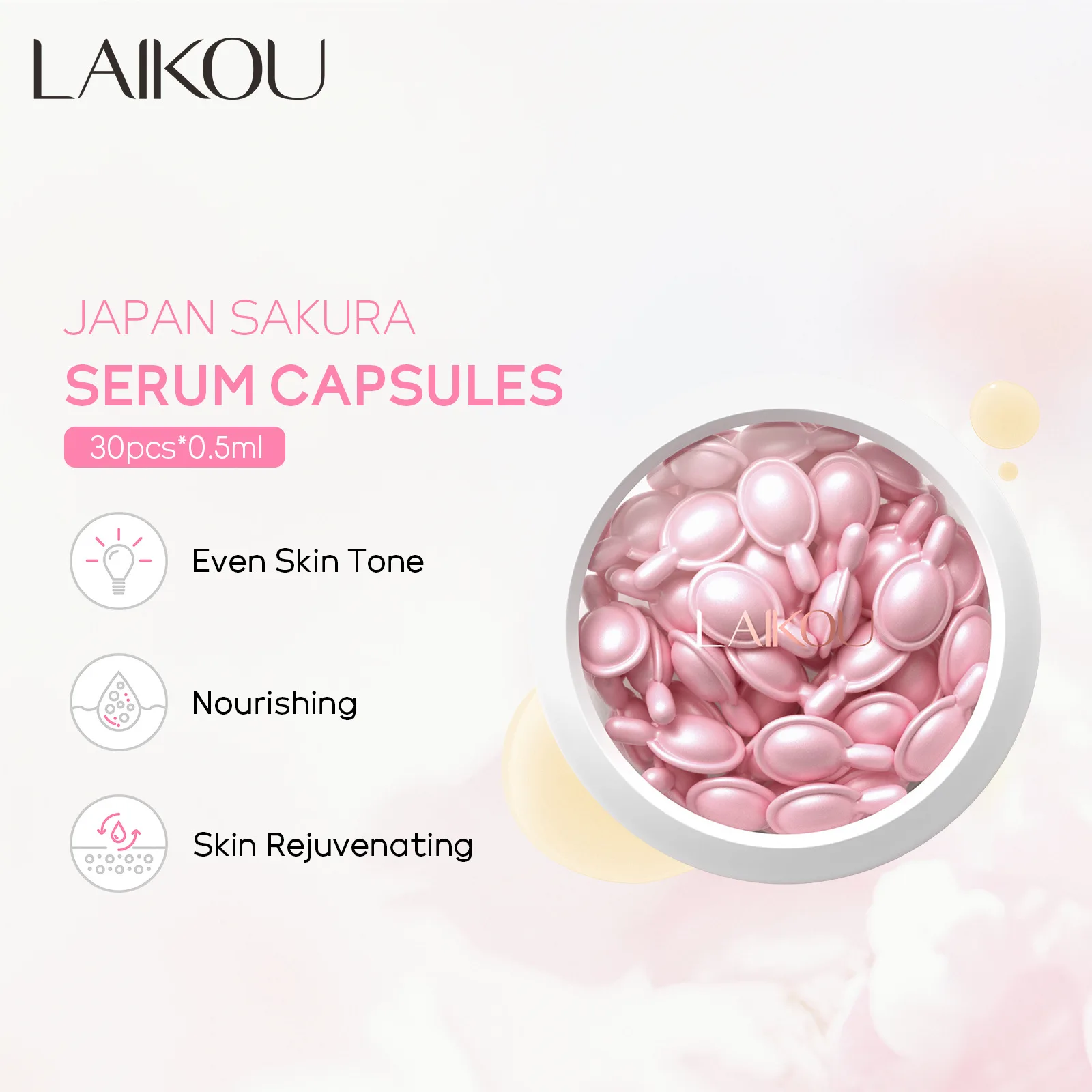 Sakura Capsule Facial Brightening Essence Hydrating, Moisturizing, Nourishing, Anti-Wrinkle Vitamin E Skin Care Products