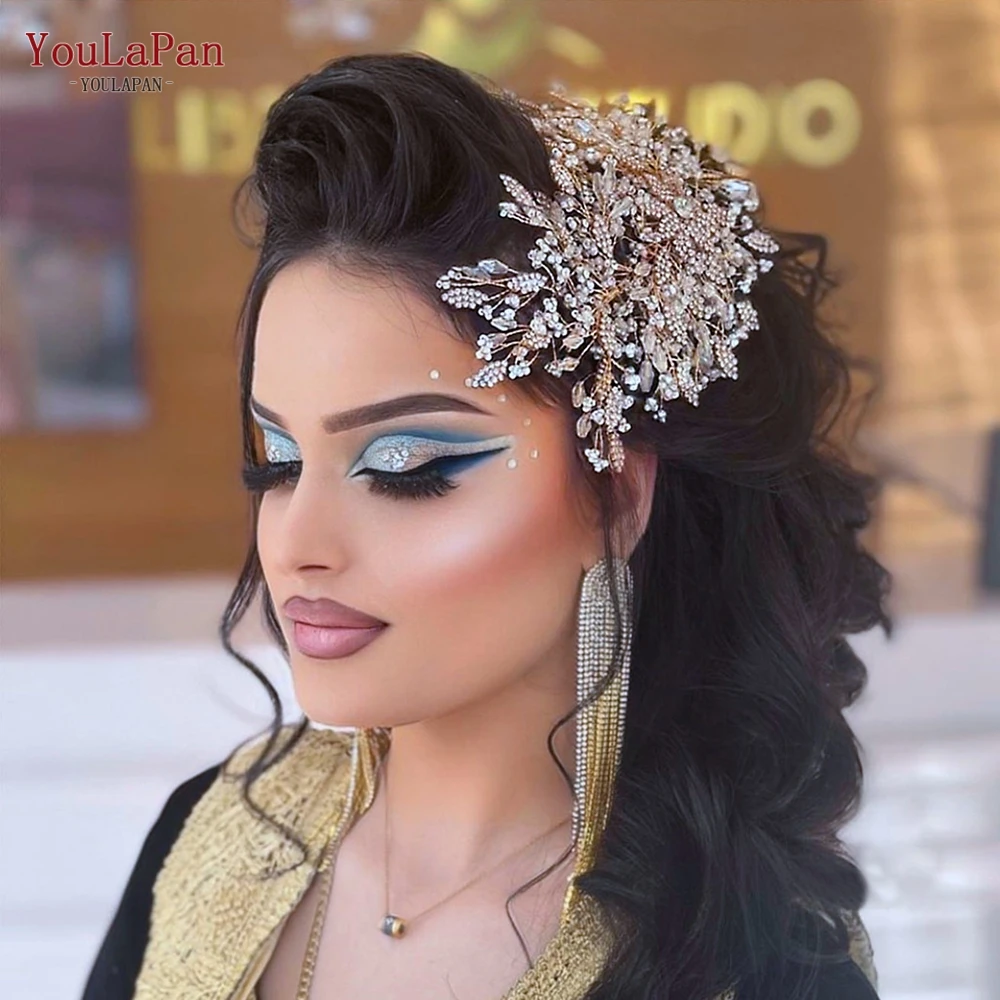 YouLaPan HP377 Ladies Wedding Crown Bridal Crowns for Brides Hair Accessories Metal Crystal Bridal Hair Band Wedding Tiara hair accessory,hair headdress,bridal headwear,hair band crown
