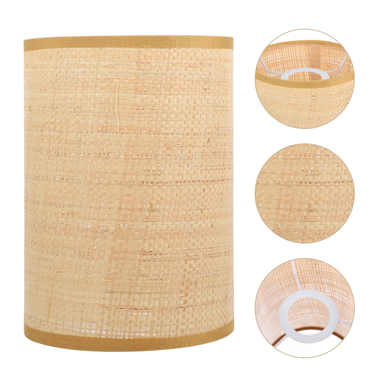 

Rattan Woven Lampshade Replacement Drum Lamp Shade Bulb Cage Chandelier Lamp Cover E27 E14 Clip On Bulb Ceiling Pendant Fixture
