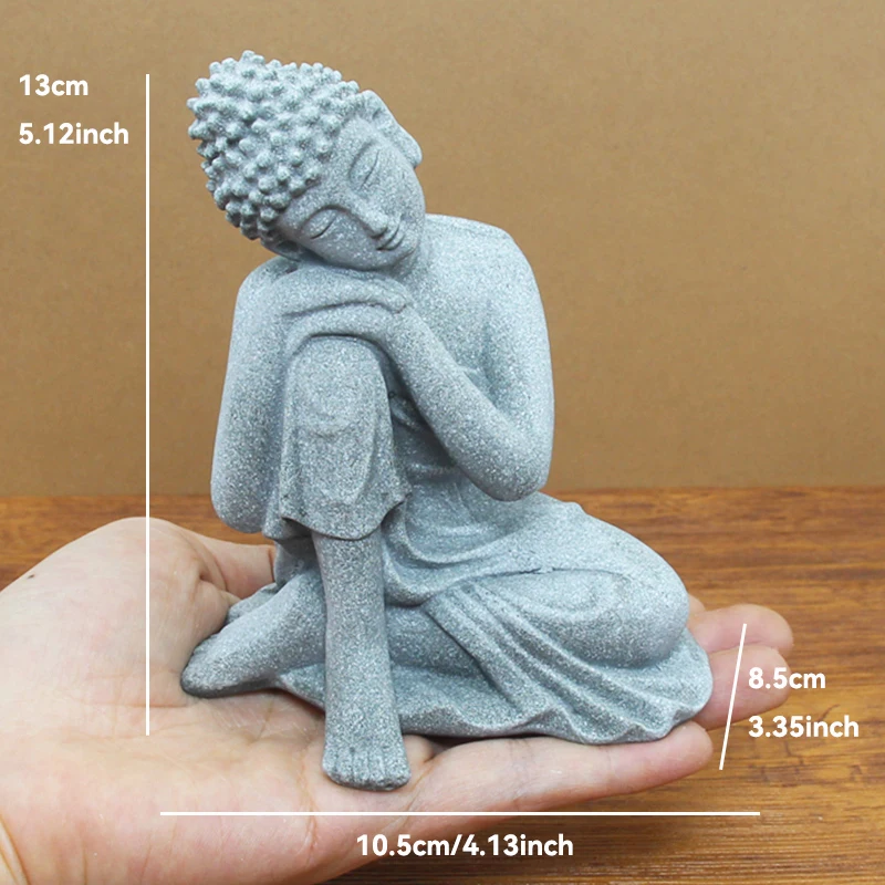 Tranquil Meditation Buddha Stone Statue for Zen Garden and Home Decor