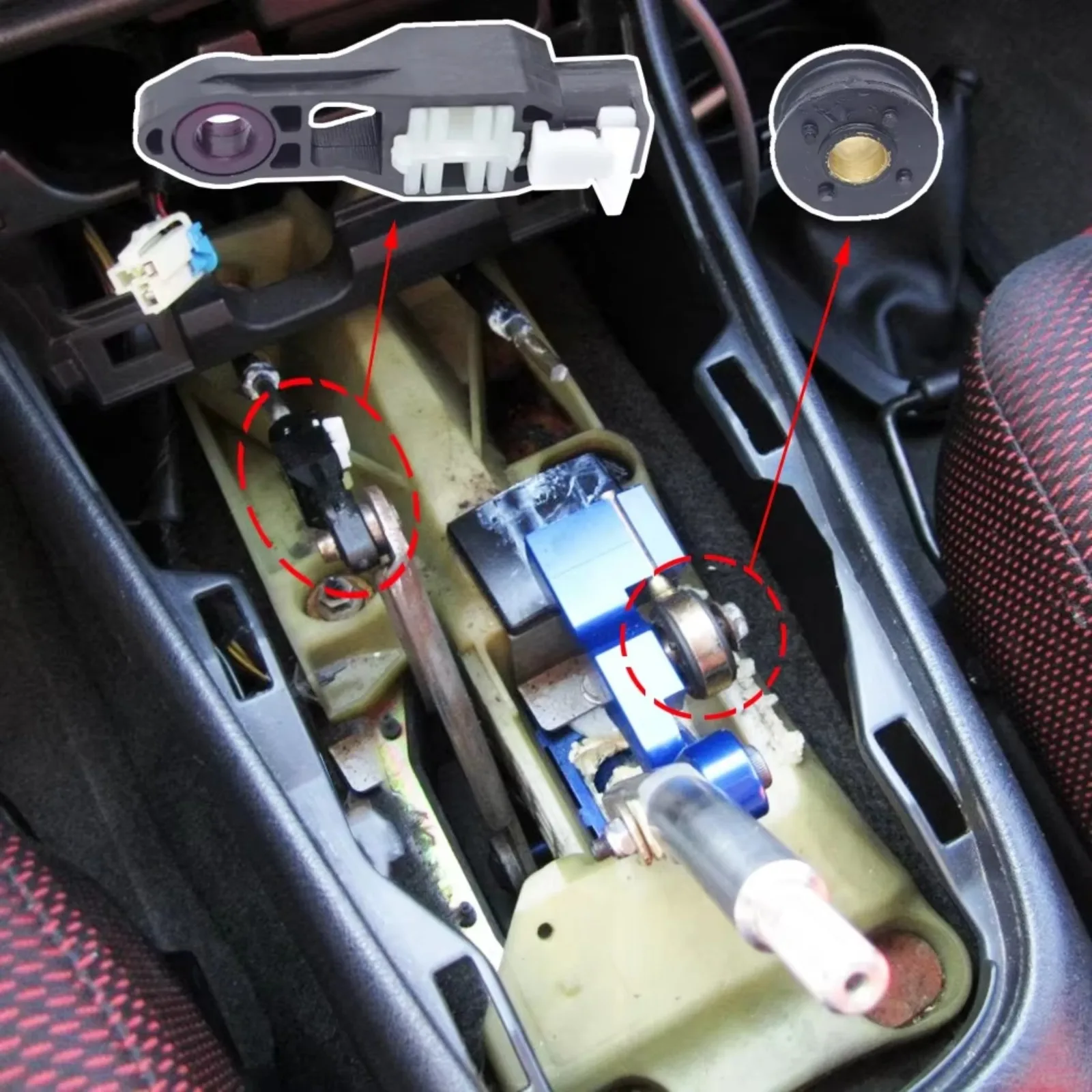 Car Manual Gearbox Shift Cable Linkage Control Bush Shifter Lever Connect Rod Bushing For Nissan Sentra B15 2001 2002 2003- 2006