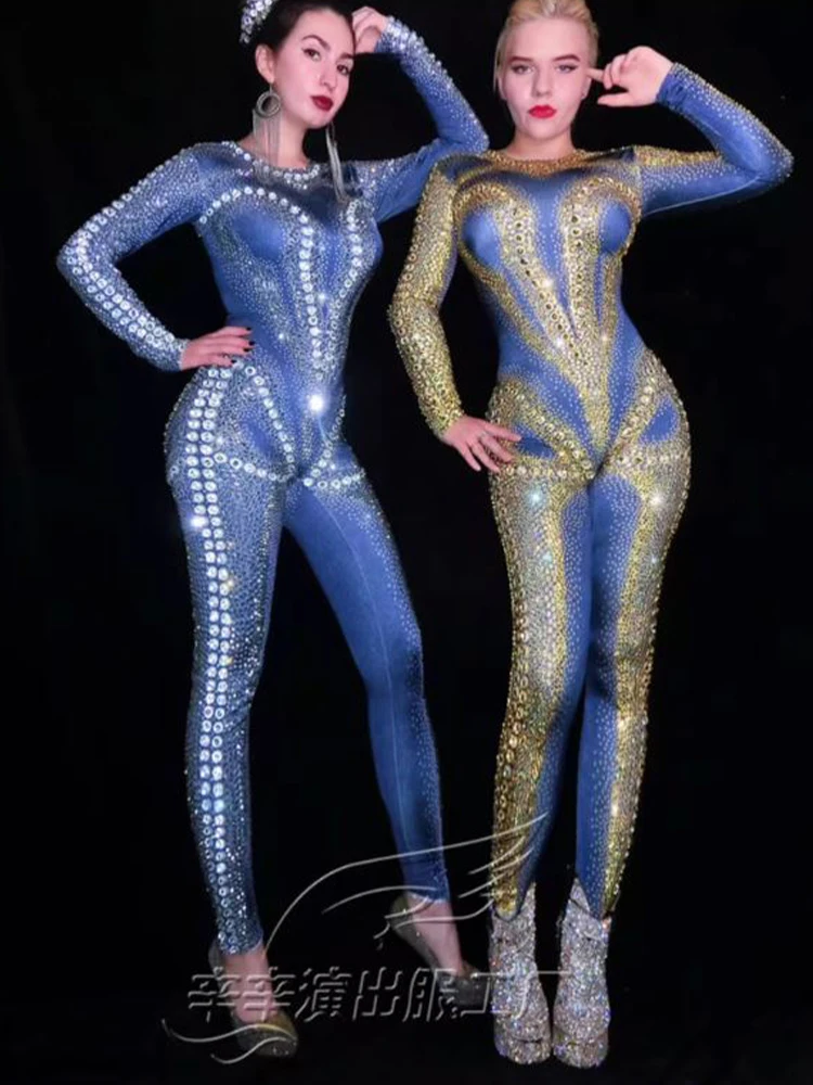 

High Quality Hot Diamond Elastic Tight Fitting Jumpsuit 2024 New Fashion Customized Women'S Clothing
