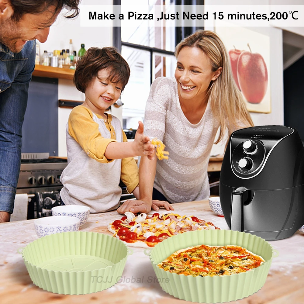 AirFryer Silicone Pot Baking Pan Air Fryers Oven Accessories Bread Fried  Chicken Pizza Basket Baking Tray Baking Dishes No.04 