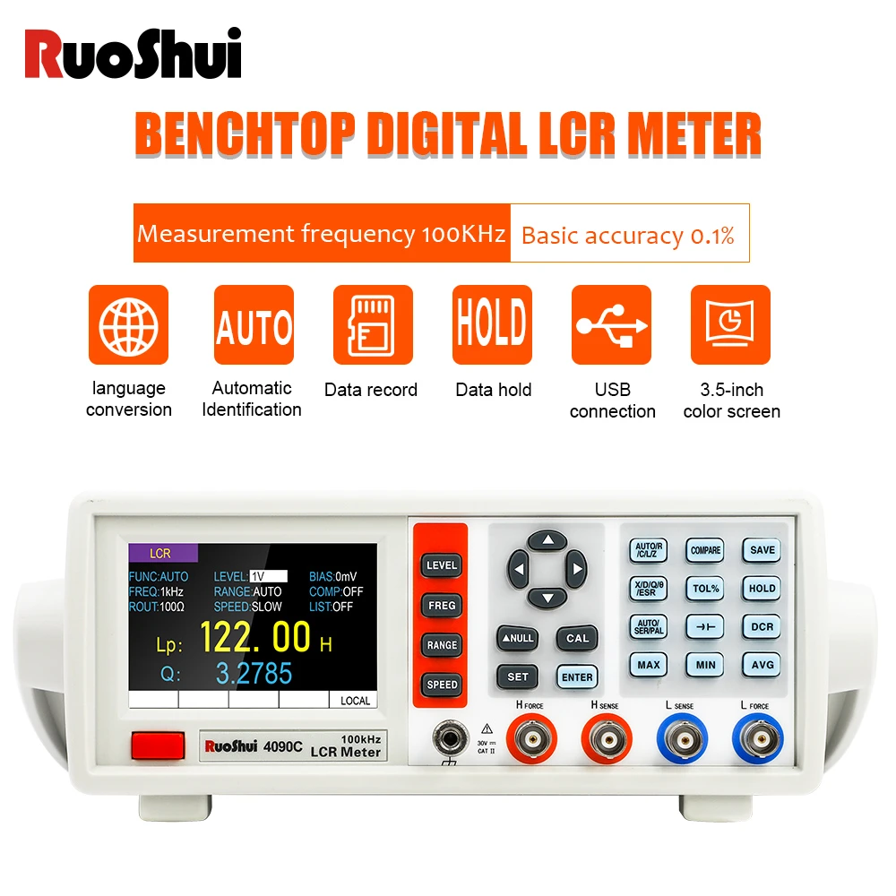 Ruoshui 4090 Digital Lcr Meter Desktop Capacitance Resistance Impedance