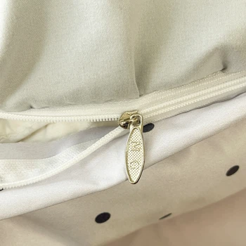 3pcs Satin Duvet cover set (1*Duvet Cover + 2*Pillowcase, Without Core), Black dot print Bedding Set, Soft Comfortable 1