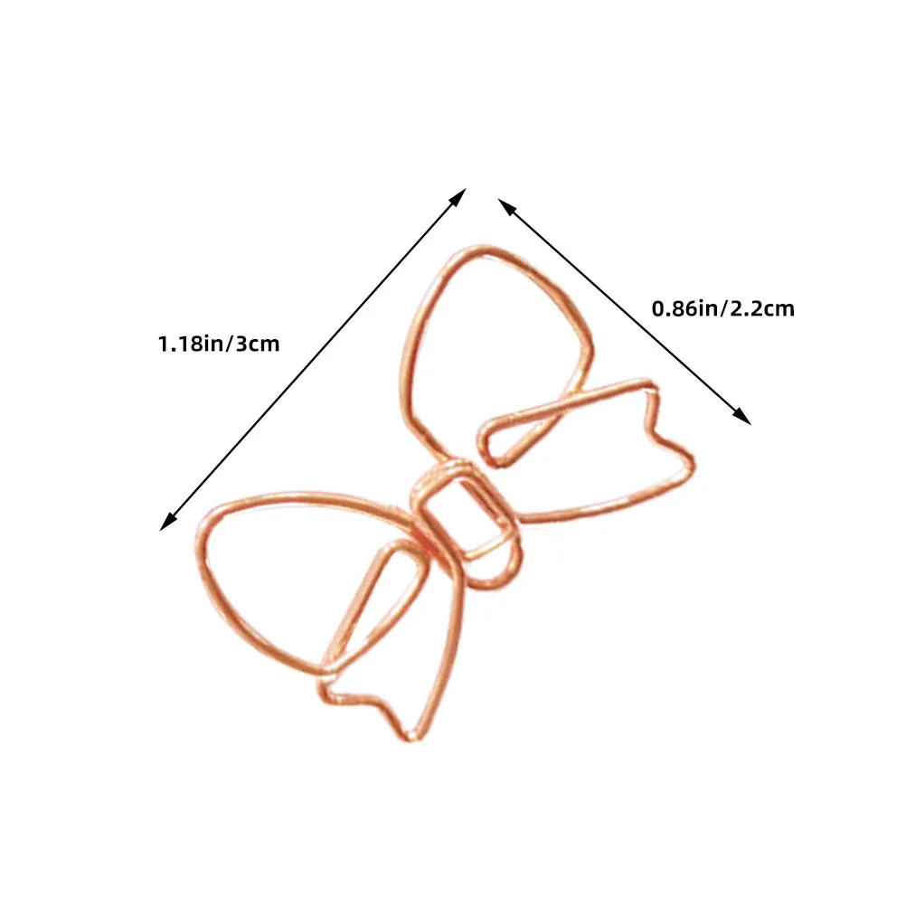 30Pcs 활 모양의 금속 종이 클램프 학교 사무실을위한 귀여운 북마크 클립 홈 스크랩북 저널링 장식 노트