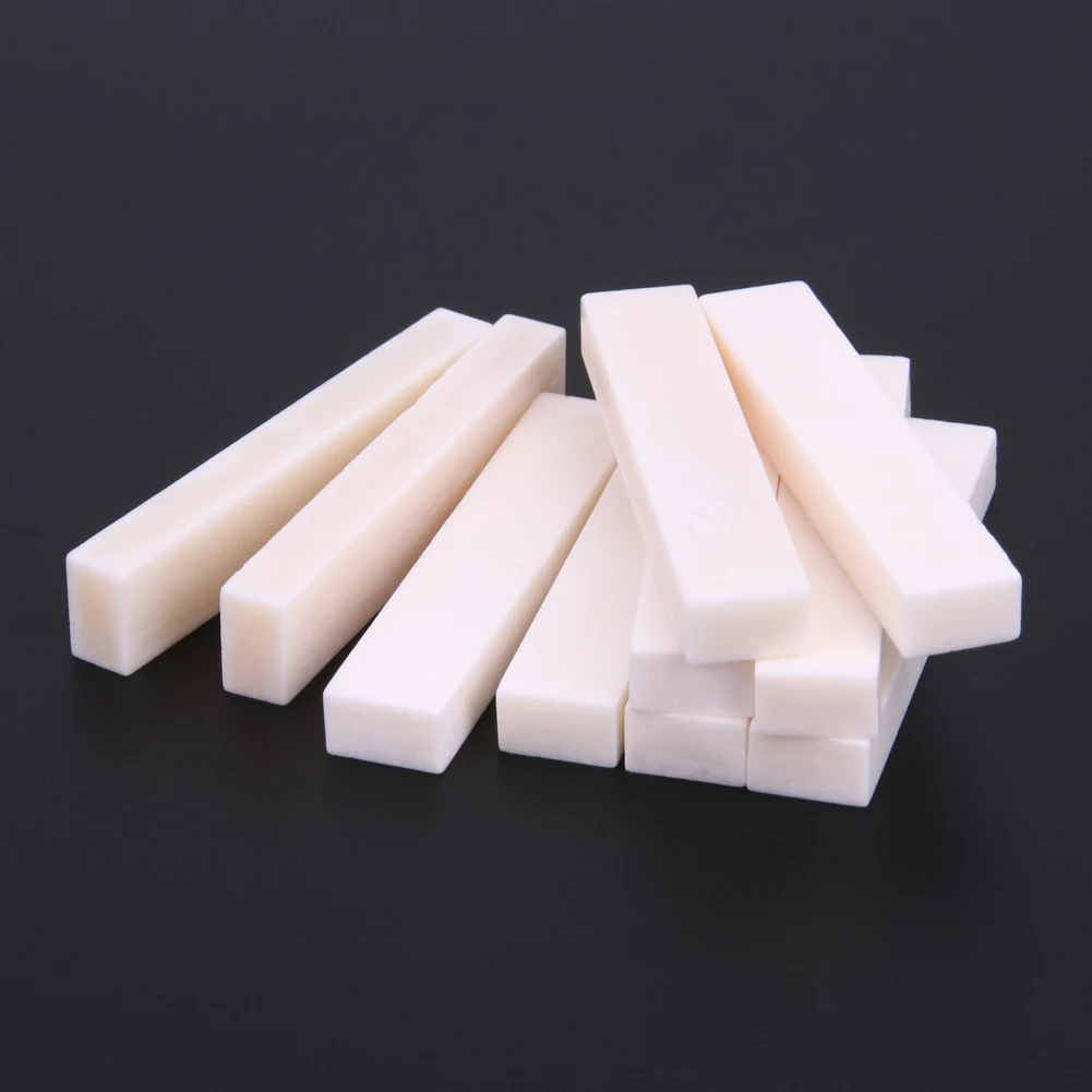 10pcs/set Guitar Bass Real Blank Bone Nut for LP Folk/Classical Guitar Electric Acoustic Guitar Bass Guitar Accessories
