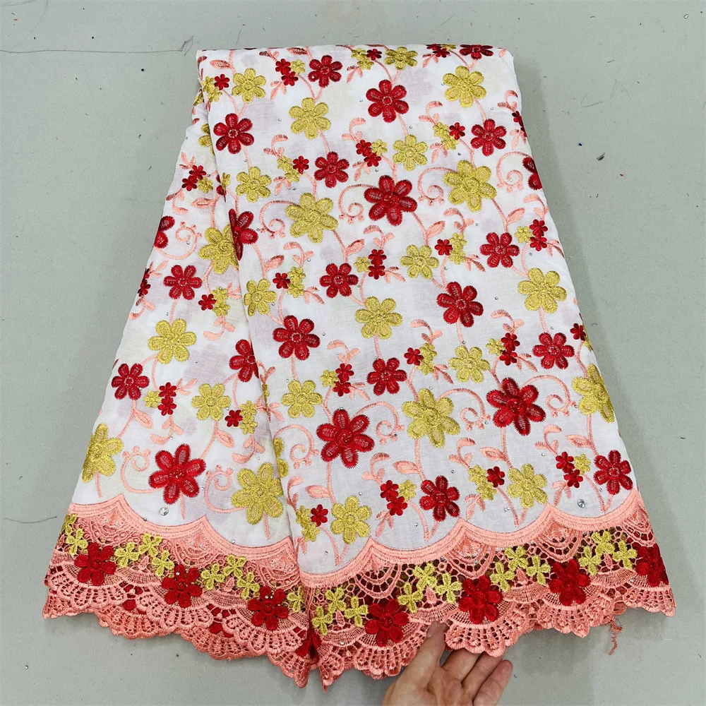 

Embroidery African Lace Fabric 2023 High Quality 100% Cotton Dry Lace Swiss Voile Lace In Switzerland For Wedding Dress H70-20