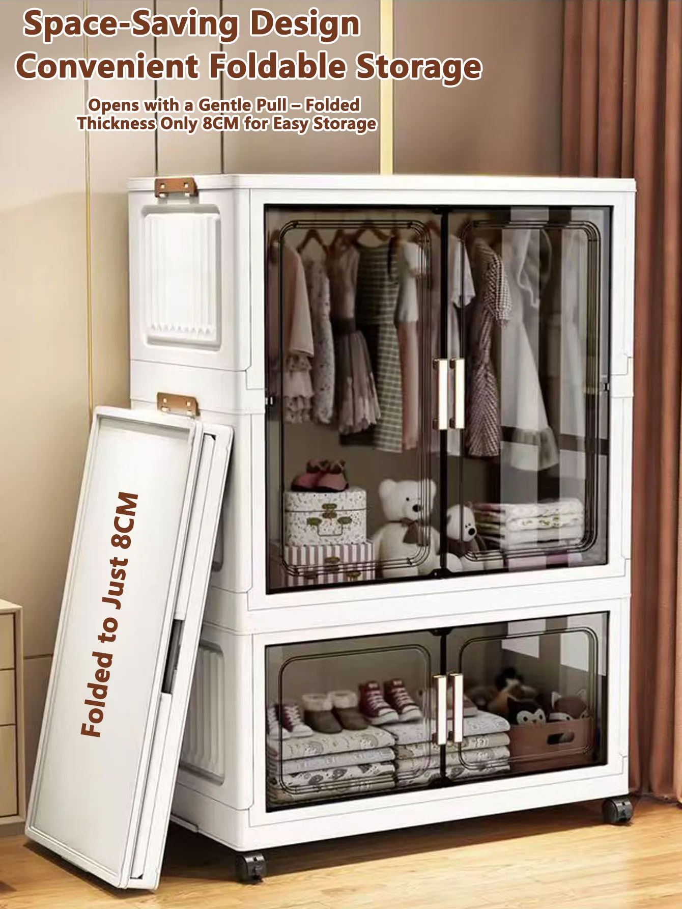 Storage Cabinet Folding Storage Box Home Living Room Toy Cabinet Storage Rack Snack Cabinet Installation Free Kitchen Storage Cabinet  Folding Storage Cabinet Organizer