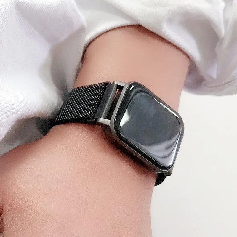 Magnetic Metal Mesh Smartwatch Wristband - 22mm Strap Bracelet