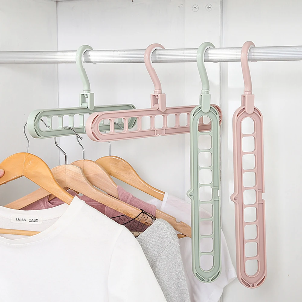 

Nine Holes Clotheshoring Plastic Storage Multi Function Rotate Fold Coat Hanger Multifunction Magic Drying Rack Storage Hangers