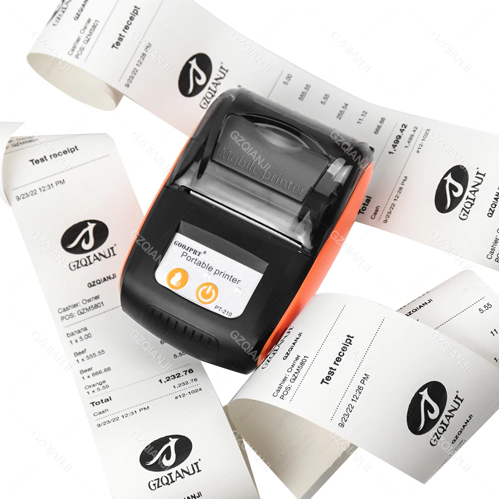 58mm Mini Receipt Bill Printer Thermal Printing Wireless Mobile Bluetooth Maker Compatible with Android/iOS/Windows System