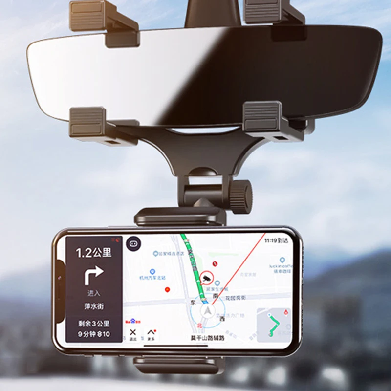 Universal 360 Drehbare Auto Rückspiegel Montieren Stand Halter Stehen  Cradle Für Handy GPS Auto Rückspiegel Halterung - AliExpress