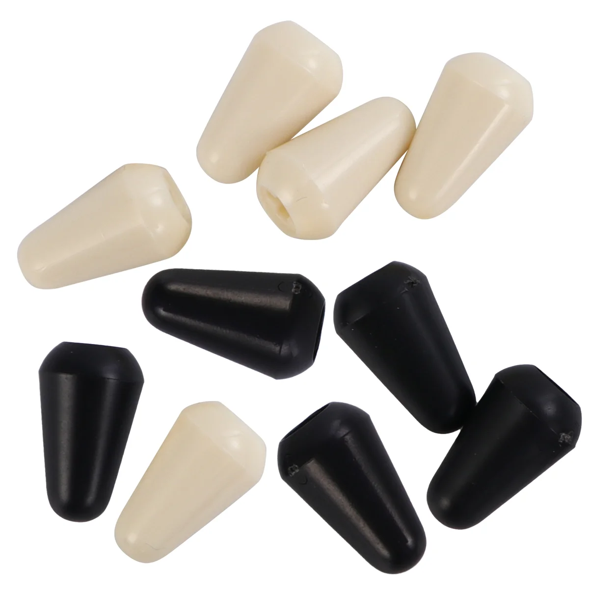 

10Pcs Caps for Electric Guitar Plastic Lid for 5-Level on Guitar (Black Beige)