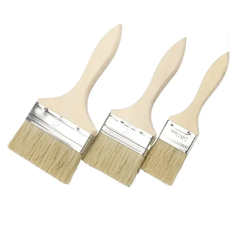 Paint Brush Wooden Handle 1/2/4/5/6 Inch Soft Hair 5pcs for Wall and Furniture Paint Tool Set