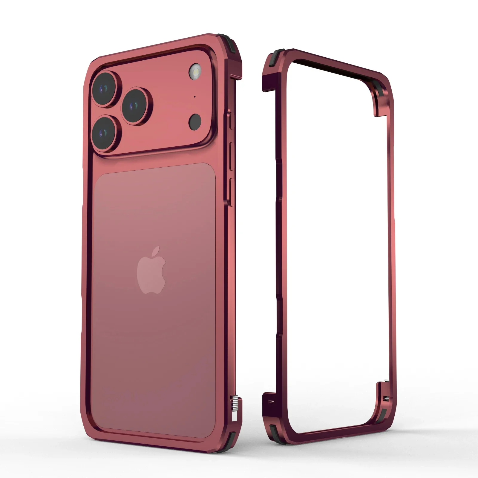 Luxury Buckle Design Light Aluminum Metal Bumper Phone Case - Ultra-Thin Alloy Frame Shockproof Cover