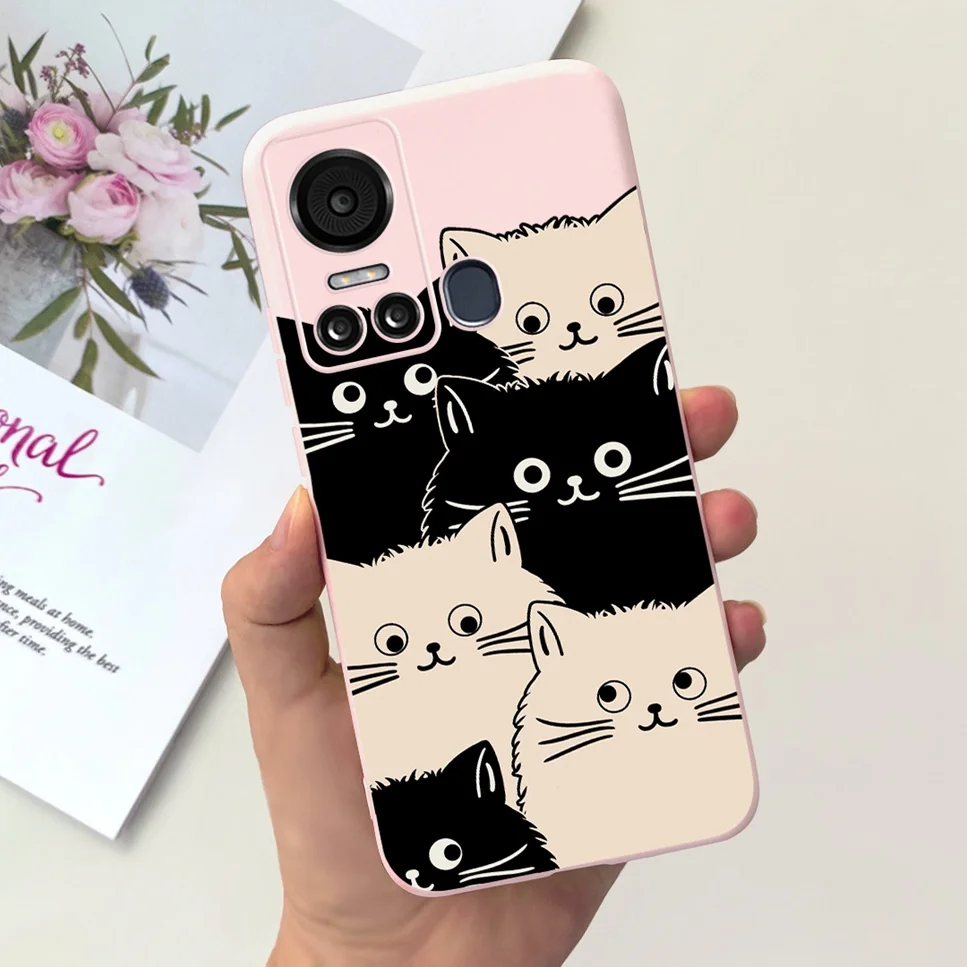 Smiling Daisy Soft Silicone Black Pink Phone Case Cover